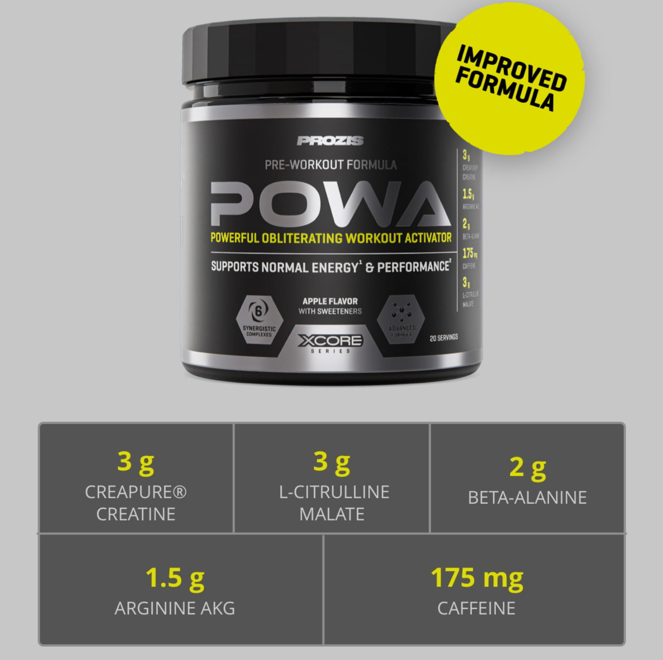 powa 3.0 pré workout pomme (20 doses) powa 3.0 pré workout pomme (20 doses)
