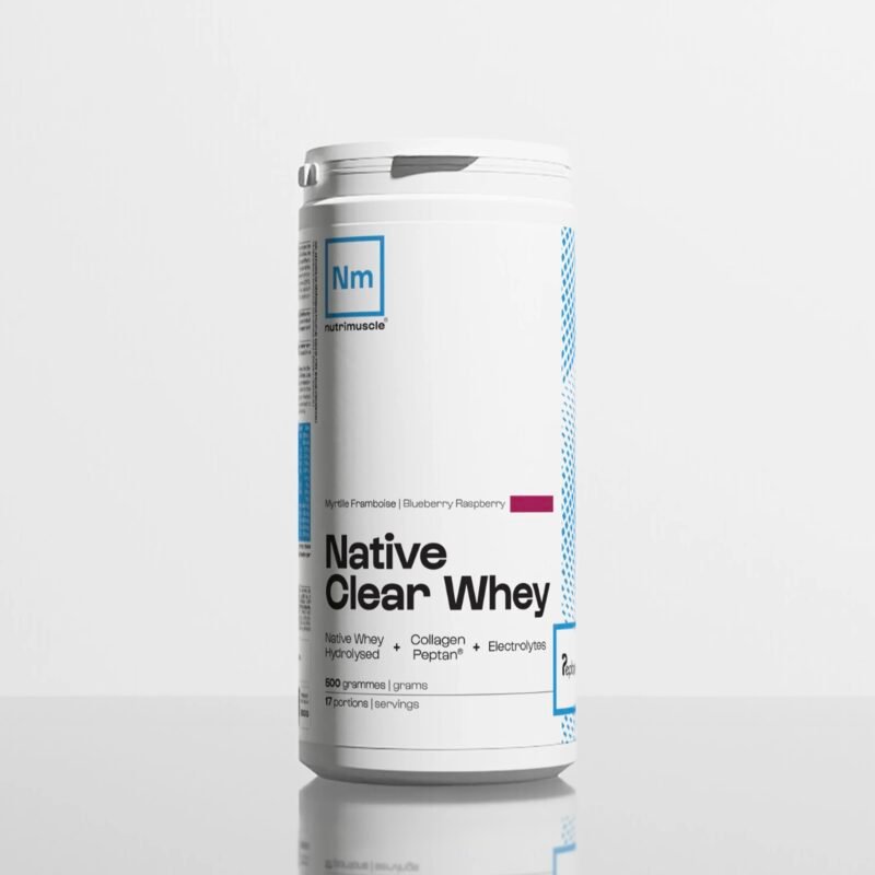 native clear whey framboise & myrtille 500g