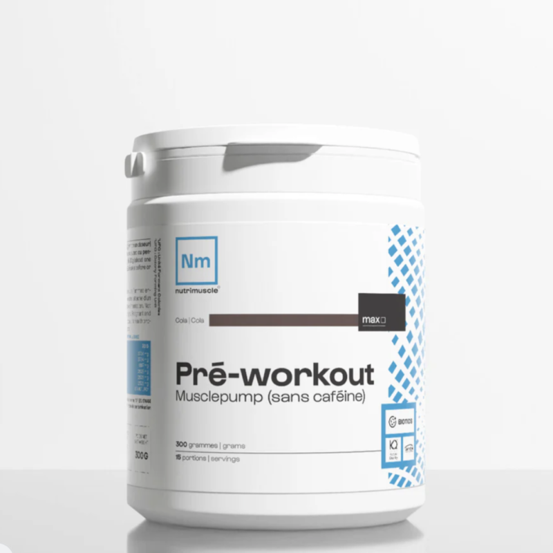 pré workout musclepump sans caféine cola 300g